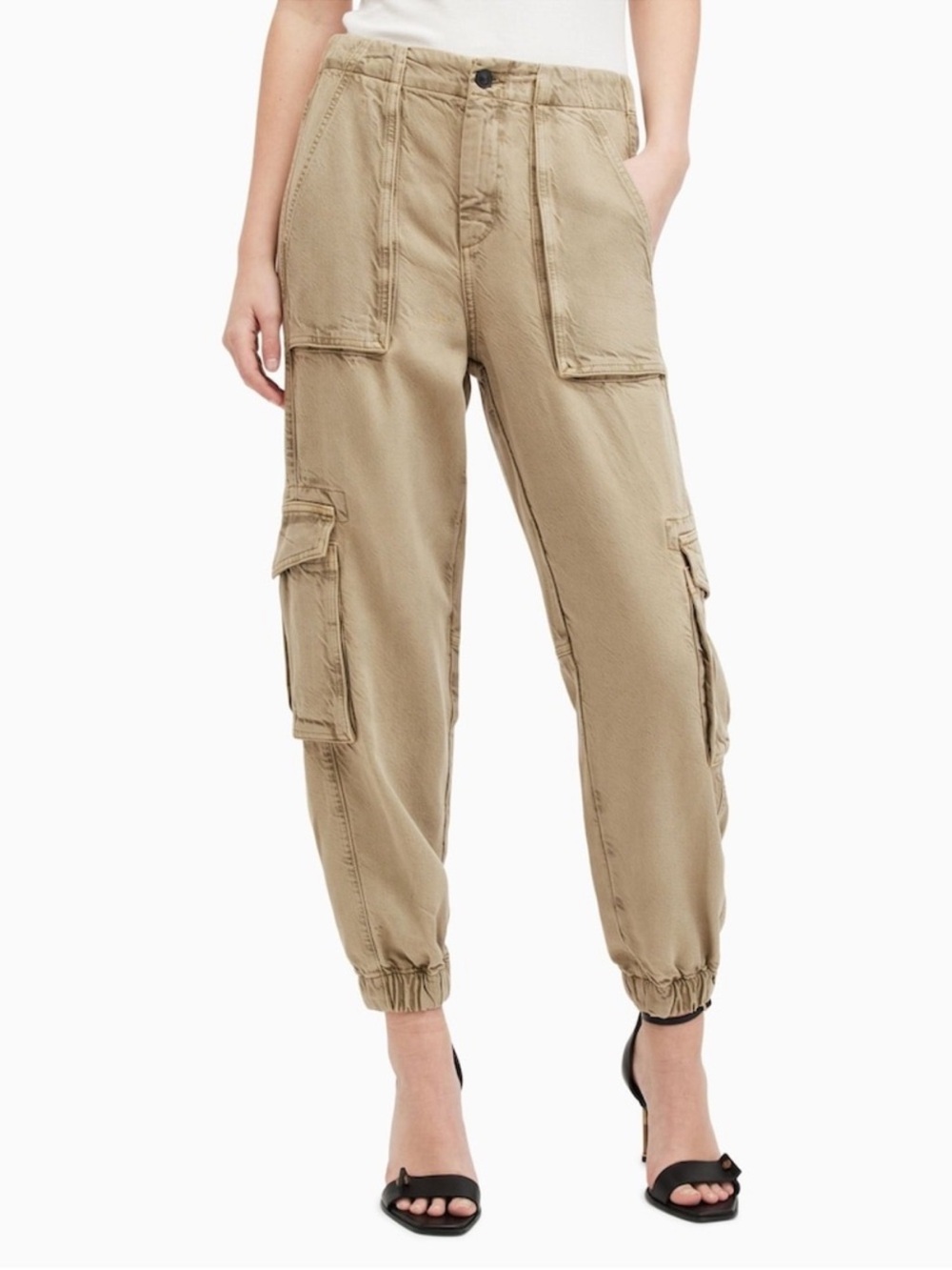 AllSaints Khaki Utility Cargo Joggers